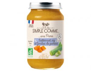 SIMPLE COMME Petits Pots Bonne Nuit - 200g - Ds 8 Mois Riz Butternut Poireau