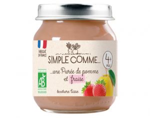 SIMPLE COMME Petits Pots de Fruits - 125g - Ds 4 Mois Pomme Fraise