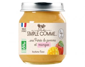 SIMPLE COMME Petits Pots de Fruits - 125g - Ds 4 Mois Pomme Mangue