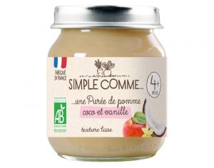 SIMPLE COMME Petits Pots de Fruits - 125g - Ds 4 Mois Pomme Coco vanille