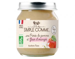 SIMPLE COMME Petits Pots de Fruits - 125g - Ds 4 Mois Pomme Fleur d'Oranger