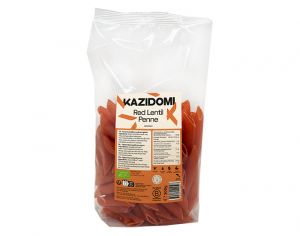 KAZIDOMI Penne Lentilles Corail Sans Gluten Nouvelle Recette Bio - 300 g