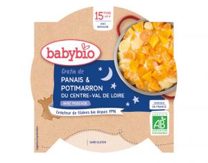 BABYBIO Assiette Bonne Nuit - 260 g Gratin Panais et Potimarron - 15 mois