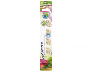 YAWECO 4 Recharges pour Brosse  Dents Naturel - Medium/Hard