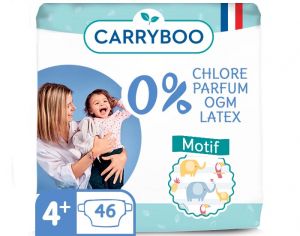 CARRYBOO Couches cologiques Non Irritantes - Pack Economique T4+ / 9-20 kg / 46 couches