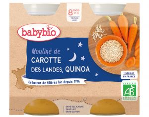 BABYBIO Petits Pots Menu du Jour - 2x200g - Ds 8 mois Moulin de Carotte des Landes & Quinoa - 8 mois