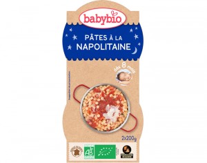 BABYBIO Bols Bonne Nuit - 2 x 200 g Ptes  la Napolitaine au Parmesan - 8 mois