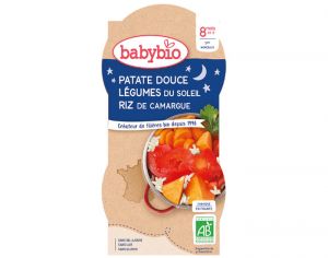 BABYBIO Bols Bonne Nuit - 2 x 200 g Patates Douces - Lgumes du Soleil - 8 mois