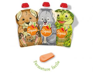 SQUIZ Lot de 3 Gourdes Rutilisables Australia - 130 ml