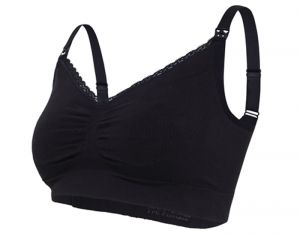 CARRIWELL Soutien-gorge d'allaitement Sans Armature Coton Bio - Noir