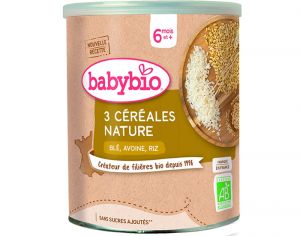 BABYBIO 3 Crales Nature - 220g - Ds 6 mois