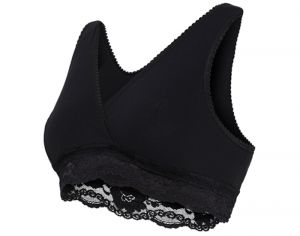 CARRIWELL Brassire d'Allaitement Cache-Coeur en Coton Bio - Noir