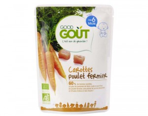 GOOD GOUT Petit Plat pour Bb 190 g - Carotte-Poulet Fermier - Ds 6 mois