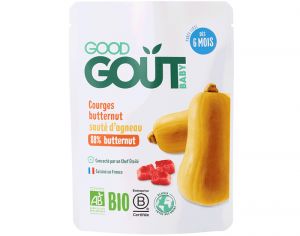 GOOD GOUT Petit Plat pour Bb 190 g - Courges Butternut-Saut d'Agneau - Ds 6 mois