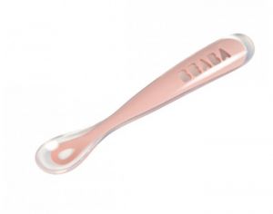 BEABA Cuillre Silicone 1er Repas - Rose