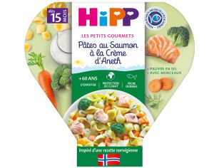 HIPP Assiette - Les Petits Gourmets - 250 g - Ds 15 mois Ptes au Saumon  la Crme d'Aneth 