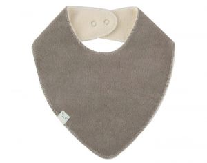 IOBIO Bavoir Bandana 1er Age 100% Coton Bio - Taupe